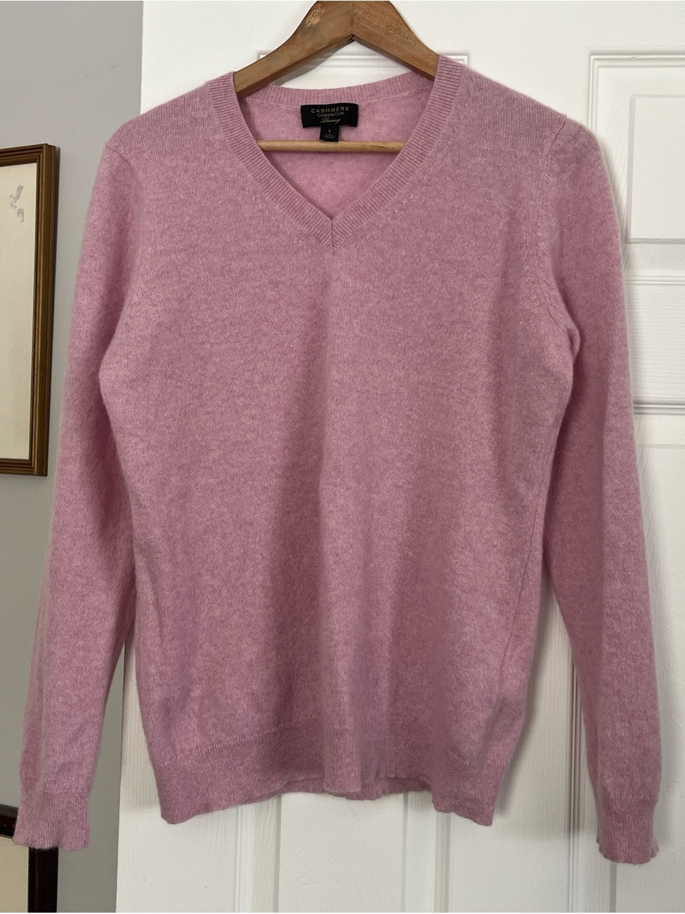 Charter Club luxury, baby Pink Cashmere V-Neck Sweater